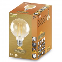 E27 Vintage Globe Glas 95mm 170Lm 2,5 Watt (40W) 1800K