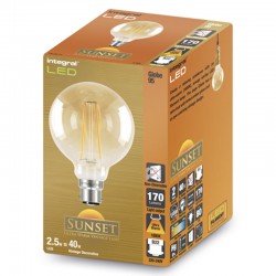 B22 Vintage Globe Glas 95mm 170Lm 2,5 Watt (40W) 1800K