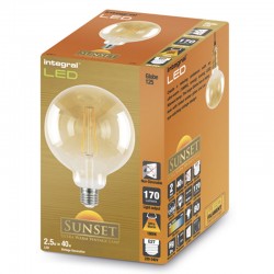 E27 Vintage Globe Glas 125mm 170Lm 2,5 Watt (40W) 1800K