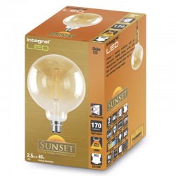B22 Vintage Globe Glas 125mm 170Lm 2,5 Watt (40W) 1800K