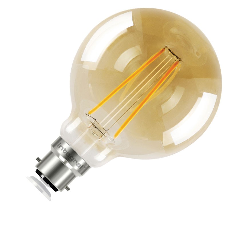 B22 Vintage Globe Glas 125mm 380Lm 5 Watt (40W) 1800K Dæmpbar