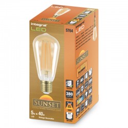 E27 Vintage Glas ST64 380Lm 5 Watt (40W) 1800K Dæmpbar