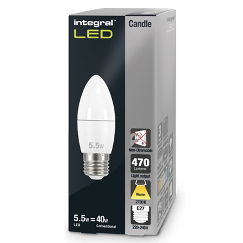 E27 Kerte 470Lm 5,5 Watt (40W) 2700K Frosted