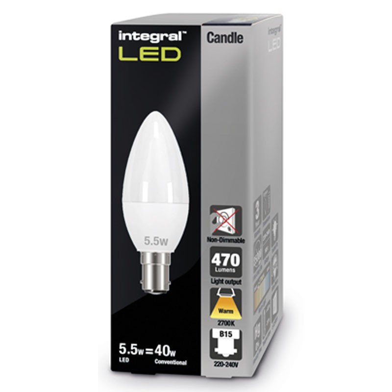 B15 Kerte 470Lm 5,5 Watt (40W) 2700K Frosted