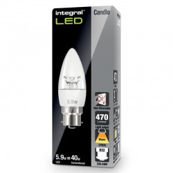 B22 Kerte 470Lm 5,5 Watt (40W) 2700K Klar