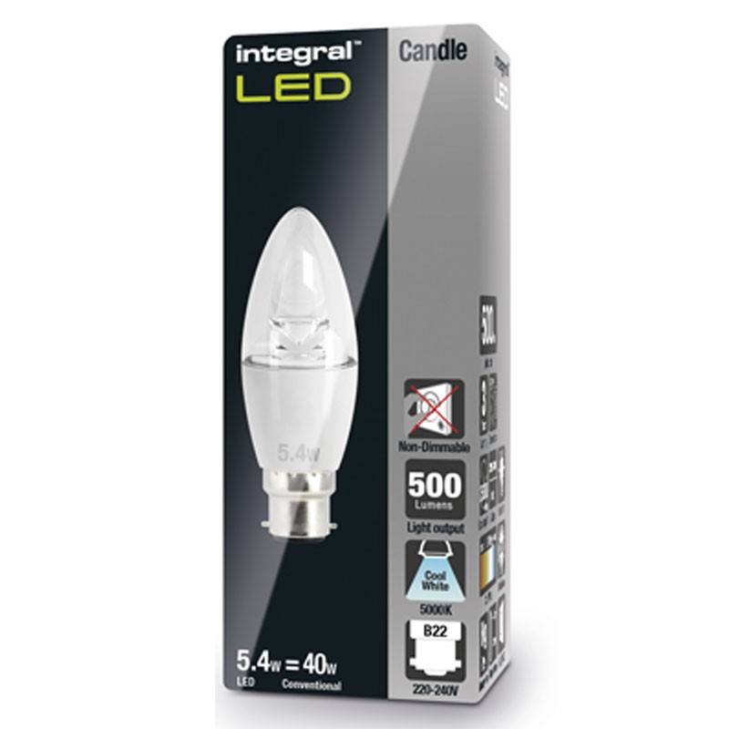 B22 Kerte 500Lm 5,5 Watt (40W) 5000K Klar