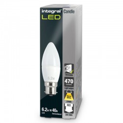 B22 Kerte 470Lm 6,2 Watt (40W) 2700K Frosted Dæmpbar