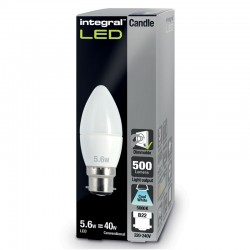 B22 Kerte 500Lm 5,6 Watt (42W) 5000K Frosted Dæmpbar