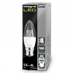 B22 Kerte 500Lm 5,6 Watt (40W) 5000K KLar Dæmpbar