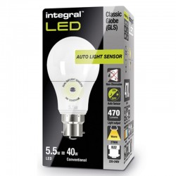 B22 Classic Globe 470Lm 5,5 Watt (40W) 2700K Auto Sensor