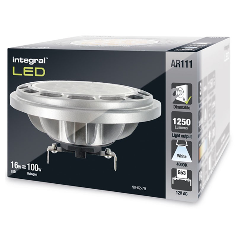 AR111 / G53 1250Lm 16 Watt (100W) 4000K 12V Dæmpbar