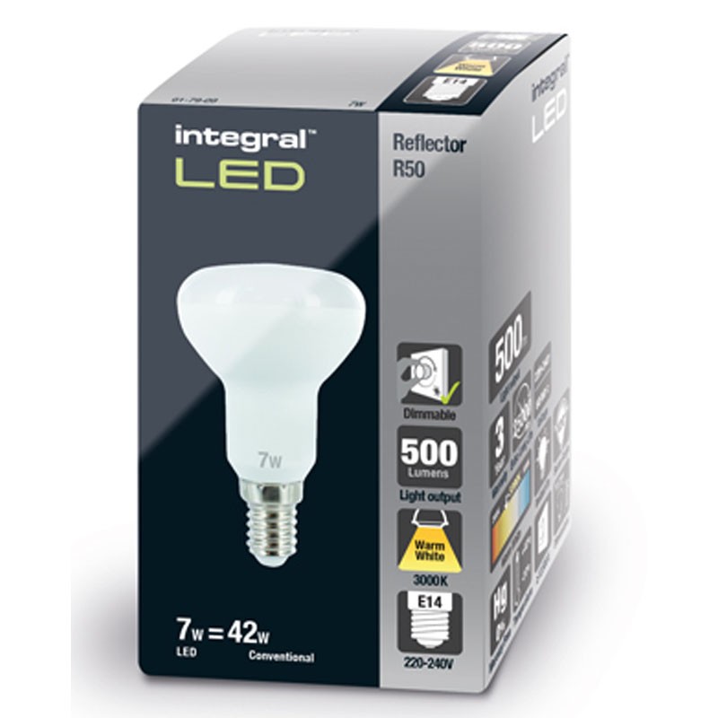 R50 500Lm 7 Watt (42W) 3000K E14 Dæmpbar