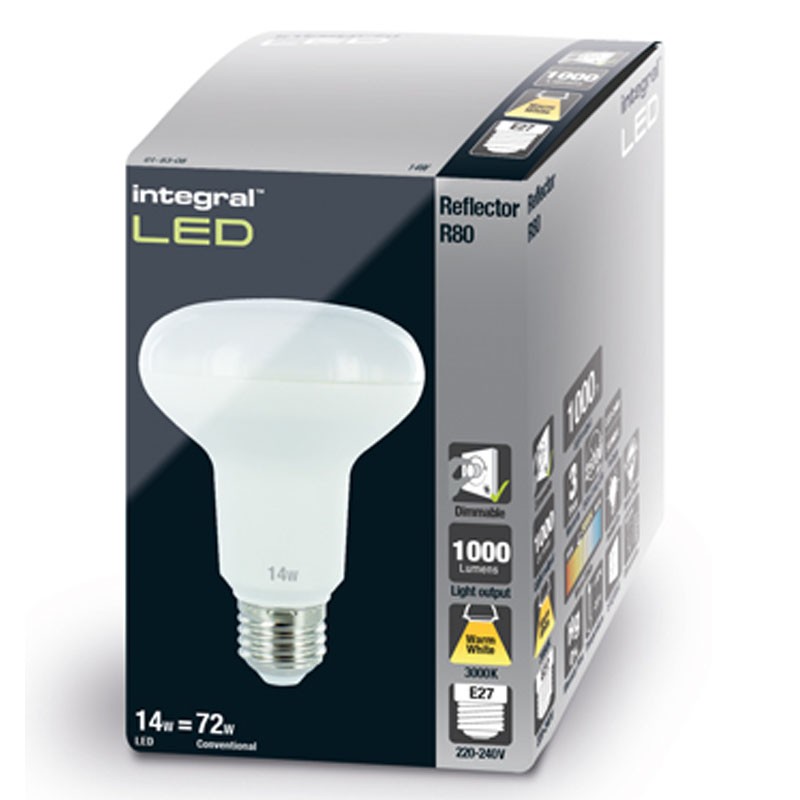 R80 1000Lm 14 Watt (72W) 3000K E27 Dæmpbar