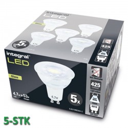 GU10 425Lm 4,7 Watt (53W) 4000K Glas 5-Pak