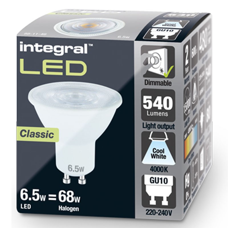 GU10 Classic 520Lm 4,9 Watt (68W) 4000K dæmpbar 55gr