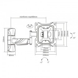 reflecta FLEXO 42-2020T3P Black TV Beslag