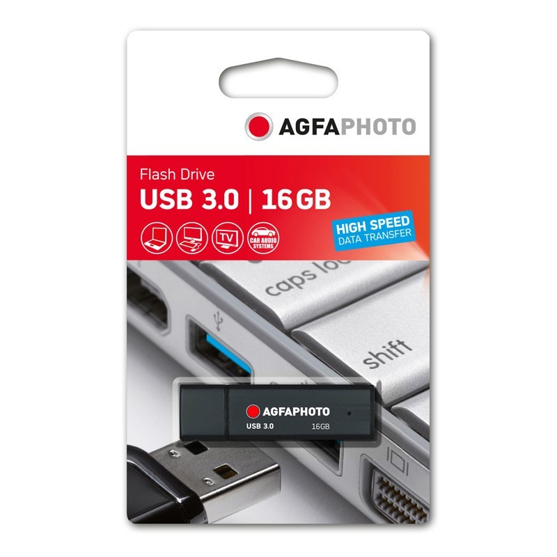 Agfa USB 3.0 stick 16GB sort Agfa USB 3.0 stick 16GB sort