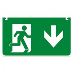 Skilt nødudgang pil ned til 26M