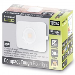 Compact-Tough Floodlight 30 Watt 3000K 2700Lm hvid