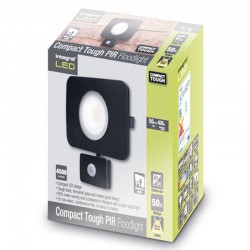 Compact-Tough Floodlight 50 Watt 3000K 4500Lm PIR Sensor override sort