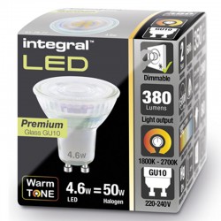 GU10 Warmtone 380Lm 4,6 Watt (50W) 1800-2700K dæmpbar