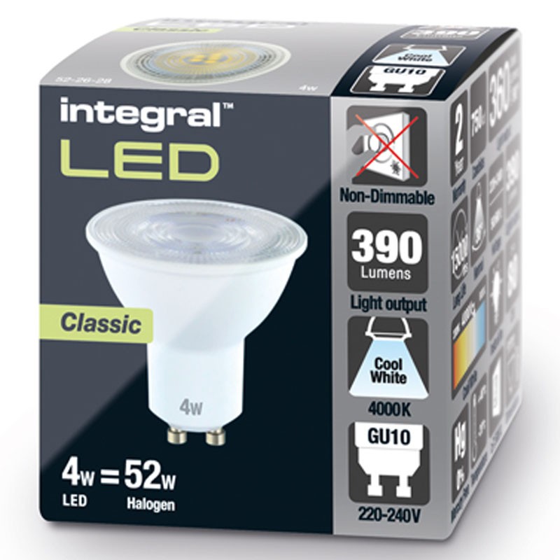 GU10 Classic 390Lm 4 Watt (52W) 4000K