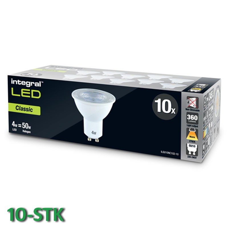 GU10 Classic 360Lm 4 Watt (50W) 2700K 10-pak
