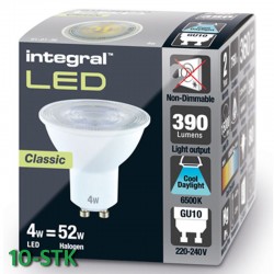 GU10 Classic 390Lm 4 Watt (52W) 6500K 10-pak