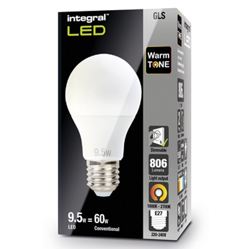 E27 Classic Globe 806LM 9,5 WATT (60W) 1800-2700K DÆMPBAR